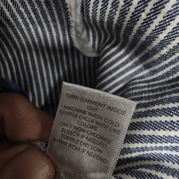 CJ Banks Vest Denim Blue White Railroad Stripes 2X - Picture 7 of 8